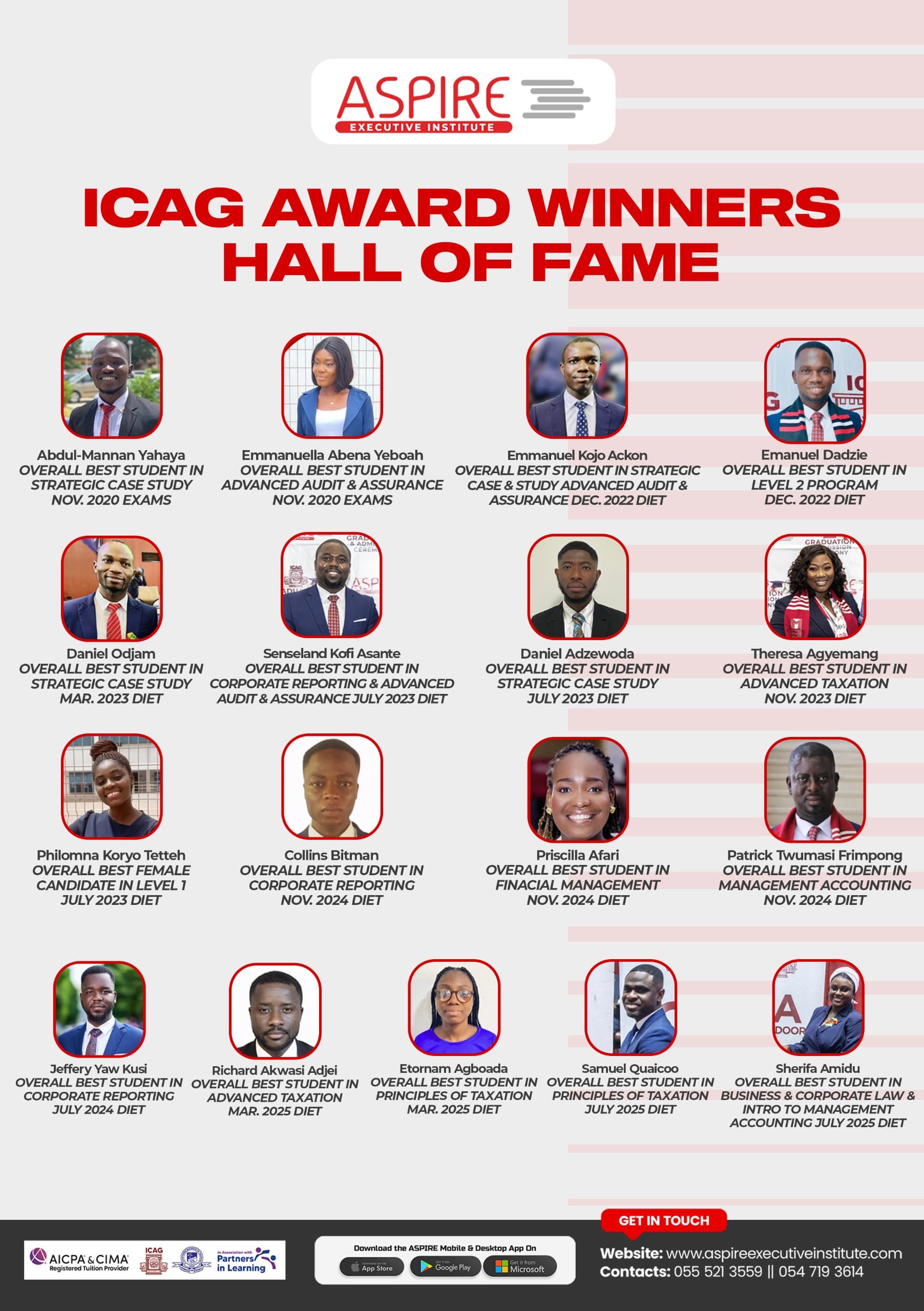 ICAG Academic Excellence & Outstanding Achiever